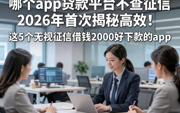 哪个app贷款平台不查征信2026年首次揭秘高效！归类​这5个无视征信借钱2000好下款的app