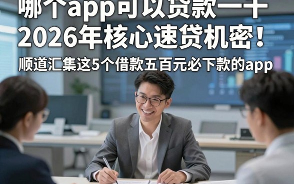 哪个app可以贷款一千2026年核心速贷机密！顺道汇集这5个借款五百元必下款的app