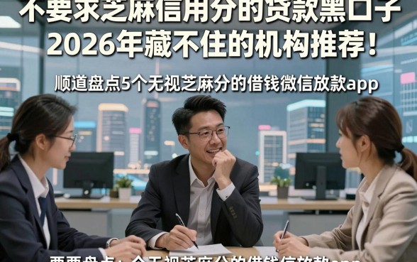 不要求芝麻信用分的贷款黑口子2026年藏不住的机构推荐！顺道盘点5个无视芝麻分的借钱微信放款app