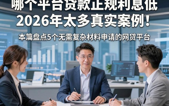 哪个平台贷款正规利息低2026年太多真实案例！本篇盘点5个无需复杂材料申请的网贷平台