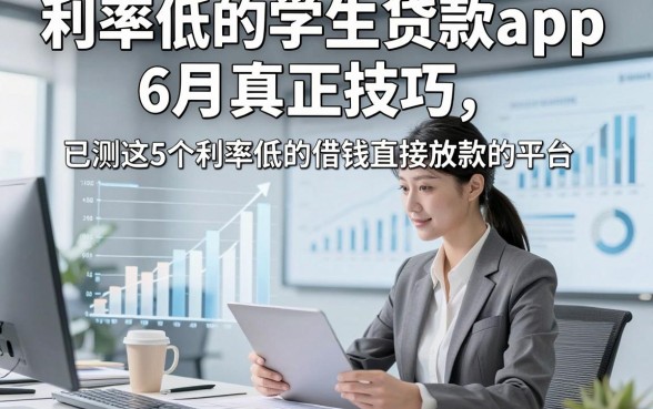 利率低的学生贷款app6月真正技巧，已测这5个利率低的借钱直接放款的平台