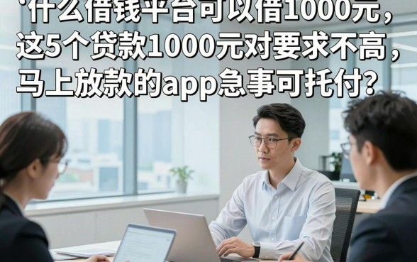 什么借钱平台可以借1000元，这5个贷款1000元对要求不高马上放款的app急事可托付