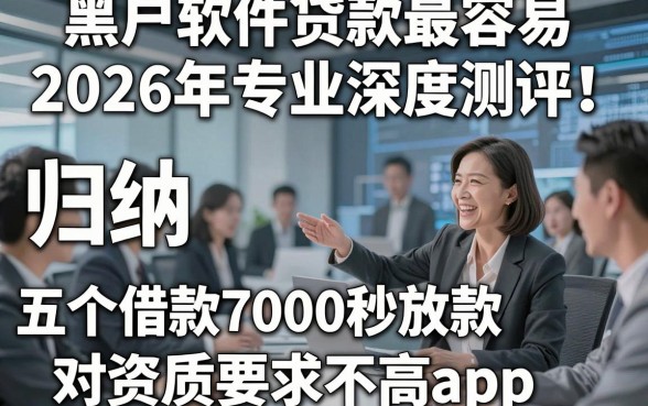 黑户软件贷款最容易2026年专业深度测评！归纳​五个借款7000秒放款对资质要求不高app