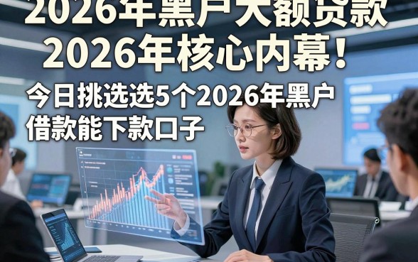 2026年黑户大额贷款2026年核心内幕！今日挑选这5个2026年黑户借款能下款口子