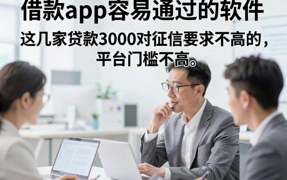借款app容易通过的软件，这几家贷款3000对征信要求不高的平台门槛不高