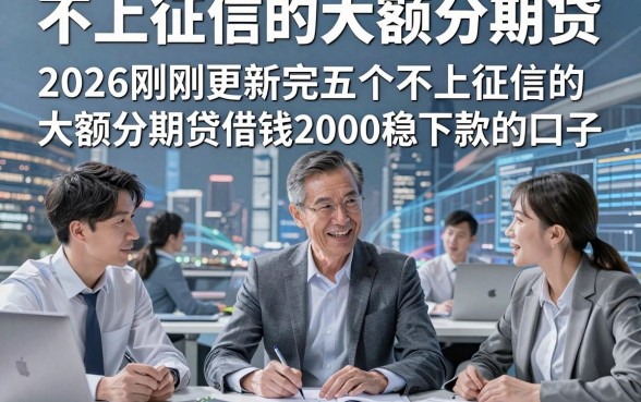 不上征信的大额分期贷,2026刚刚更新完五个不上征信的大额分期贷借钱2000稳下款的口子