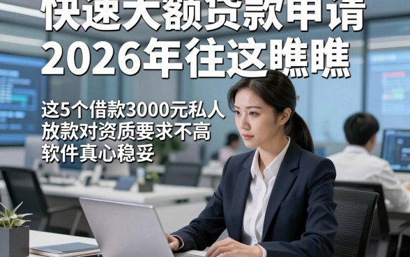 快速大额贷款申请2026年往这瞧瞧，这5个借款3000元私人放款对资质要求不高软件真心稳妥