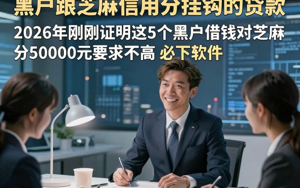 黑户跟芝麻信用分挂钩的贷款，2026年刚刚证明这5个黑户借钱对芝麻分要求不高50000元必下软件