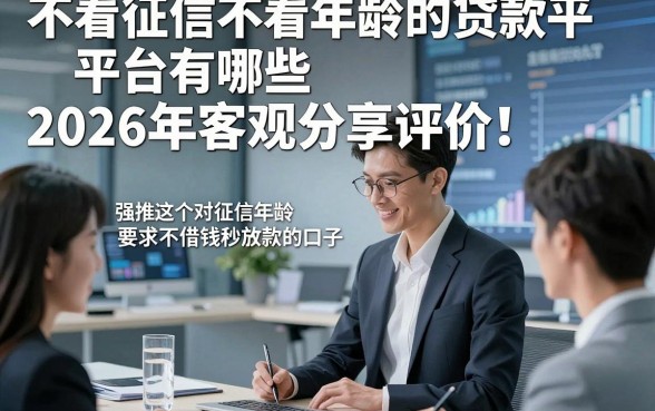 不看征信不看年龄的贷款平台有哪些2026年客观分享评价！强推这5个对征信年龄要求不高的借钱秒放款的口子