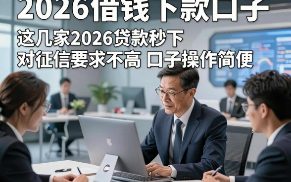 2026借钱下款口子，这几家2026贷款秒下对征信要求不高口子操作简便