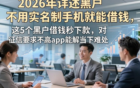2026年详述黑户不用实名制手机就能借钱，这5个黑户借钱秒下款对征信要求不高app能解当下难处