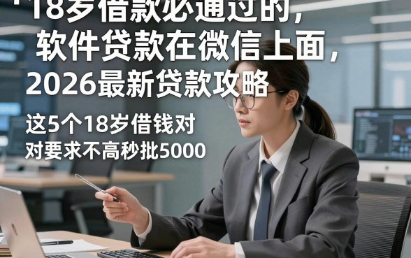 18岁借款必通过的软件贷款在微信上面，2026最新贷款攻略这5个18岁借钱对要求不高秒批5000的平台