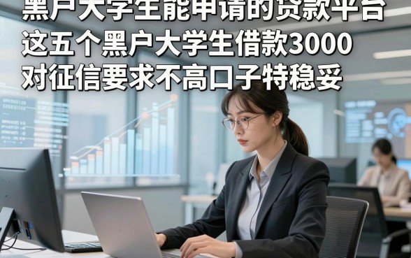 黑户大学生能申请的贷款平台，这五个黑户大学生借款3000对征信要求不高口子特稳妥