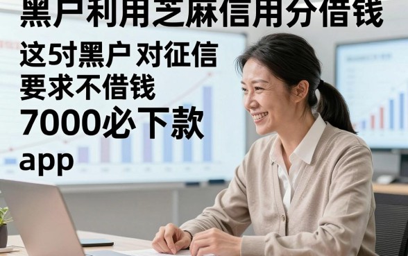 黑户利用芝麻信用分借钱，同时展示这5个黑户对征信要求不高借钱7000必下款的app感受踏实安心