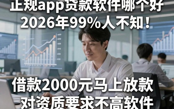 正规app贷款软件哪个好2026年99%人不知！同时整理这5个借款2000元马上放款对资质要求不高软件
