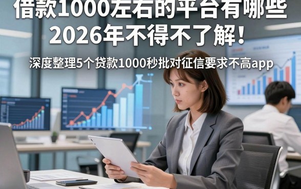 借款1000左右的平台有哪些2026年不得不了解！深度整理5个贷款1000秒批对征信要求不高app