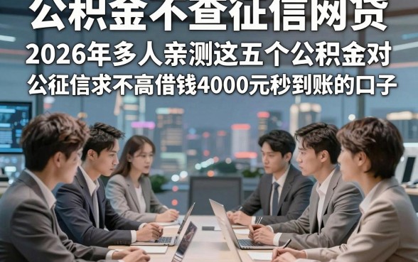 公积金不查征信网贷，2026年多人亲测这五个公积金对征信要求不高借钱4000元秒到账的口子