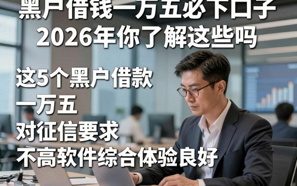黑户借钱一万五必下口子2026年你了解这些吗，这5个黑户借款一万五对征信要求不高软件综合体验良好