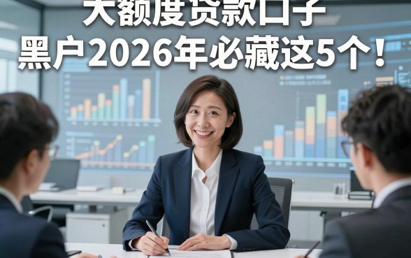 大额度贷款口子 黑户2026年必藏这5个！本文为您精心挖掘！