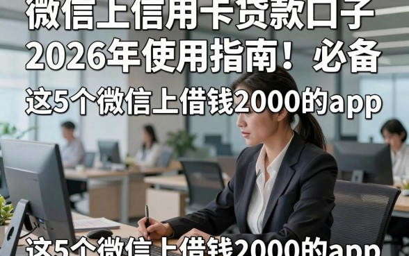 微信上信用卡贷款口子2026年使用指南!必备这5个微信上借钱2000的app