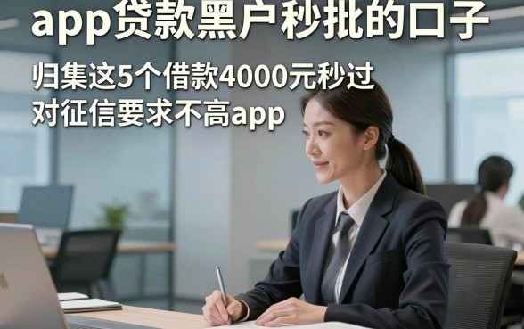 app贷款黑户秒批的口子，归集这5个借款4000元秒过对征信要求不高app