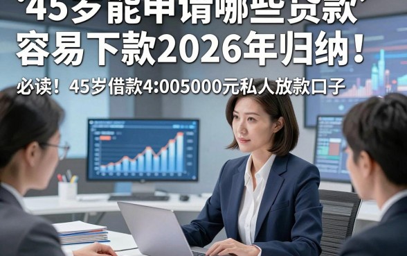 45岁能申请哪些贷款容易下款2026年归纳​！必读​这5个45岁借款5000元私人放款口子