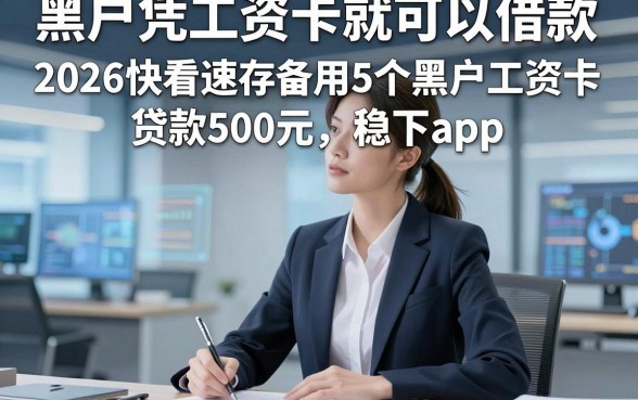 黑户凭工资卡就可以借款，2026快看速存备用5个黑户工资卡贷款500元稳下app