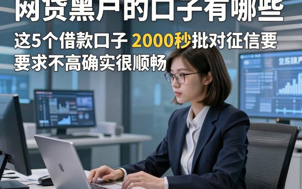 网贷黑户的口子有哪些，这5个借款口子2000秒批对征信要求不高确实很顺畅