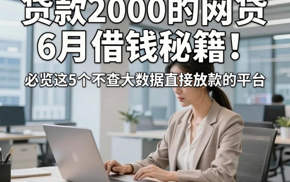 贷款2000的网贷6月借钱秘籍！必览这5个不查大数据直接放款的平台
