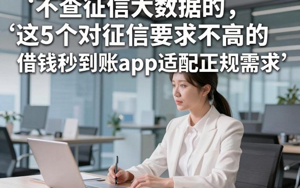 不查征信大数据的，这5个对征信要求不高的借钱秒到账app适配正规需求