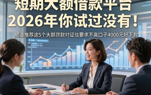 短期大额借款平台2026年你试过没有！顺道推荐这5个大额贷款对征信要求不高口子4000元好下款