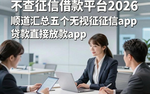 不查征信借款平台2026，顺道汇总五个无视征信贷款直接放款app