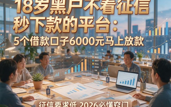 18岁黑户不看征信秒下款的平台：5个借款口子6000元马上放款，征信要求低2026必懂窍门！