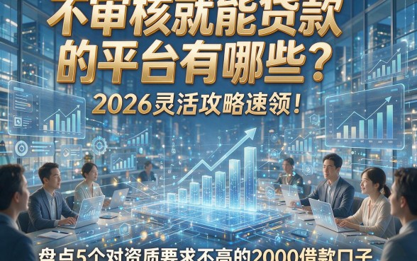 不审核就能贷款的平台有哪些？2026灵活攻略速领！盘点5个对资质要求不高的2000借款口子