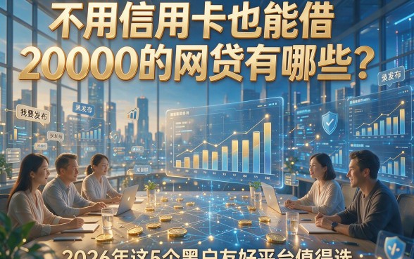 不用信用卡也能借20000的网贷有哪些？2026年这5个黑户友好平台值得选！