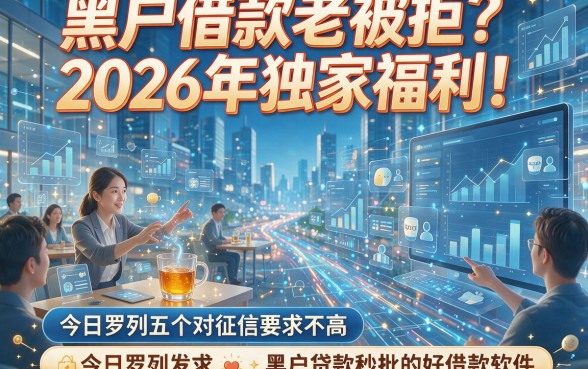 黑户借款老被拒？2026年独家福利！今日罗列五个对征信要求不高、黑户贷款秒批的好借款软件