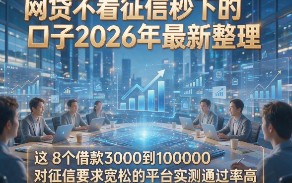 网贷不看征信秒下的口子2026年最新整理，这8个借款3000到10000对征信要求宽松的平台实测通过率高
