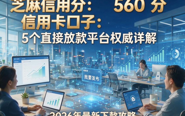 芝麻信用分560分信用卡口子：5个直接放款平台权威详解，2026年最新下款攻略！