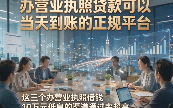 办营业执照贷款可以当天到账的正规平台，这三个办营业执照借钱10万元低息的渠道通过率超高