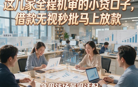这几家全程机审的小贷口子，借款无视秒批马上放款，急用钱场景很适配