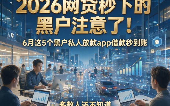 2026网贷秒下的黑户注意了！6月这5个黑户私人放款app借款秒到账，多数人还不知道