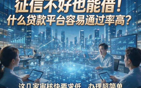 征信不好也能借！什么贷款平台容易通过率高？这几家审核快要求低，办理超简单