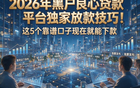 2026年黑户良心贷款平台独家放款技巧！这5个靠谱口子现在就能下款