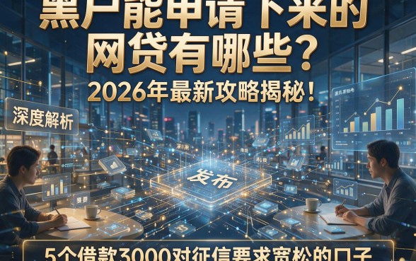黑户能申请下来的网贷有哪些？2026年最新攻略揭秘！深度解析5个借款3000对征信要求宽松的口子