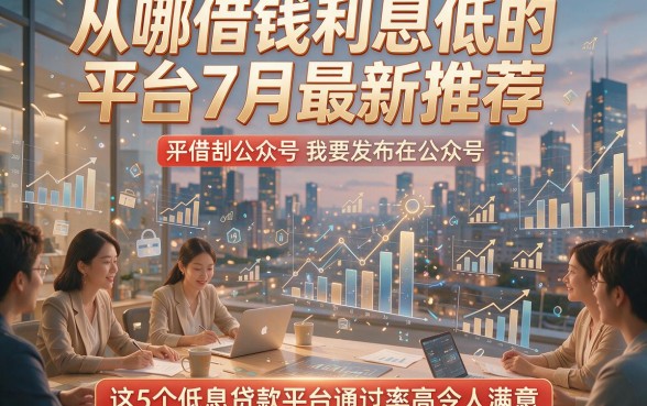 从哪借钱利息低的平台7月最新推荐，这5个低息贷款平台通过率高令人满意