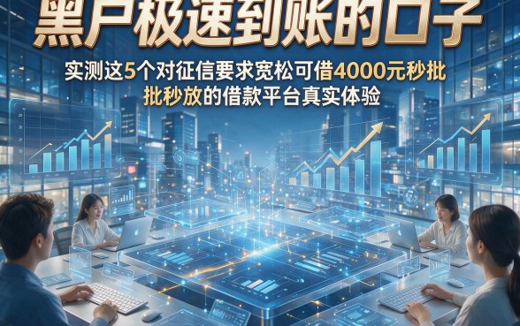黑户极速到账的口子，实测这5个对征信要求宽松可借4000元秒批秒放的借款平台真实体验