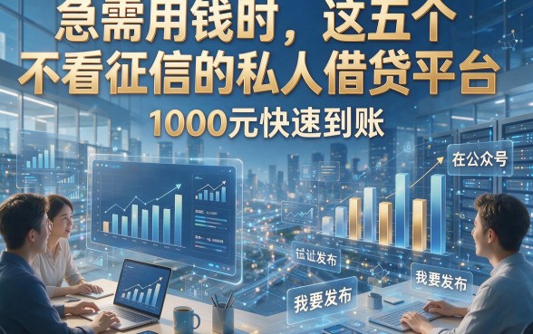 急需用钱时，这五个不看征信的私人借贷平台，1000元快速到账