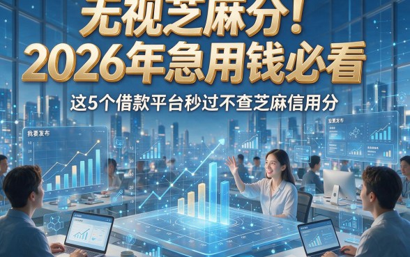 无视芝麻分！2026年急用钱必看，这5个借款平台秒过不查芝麻信用分