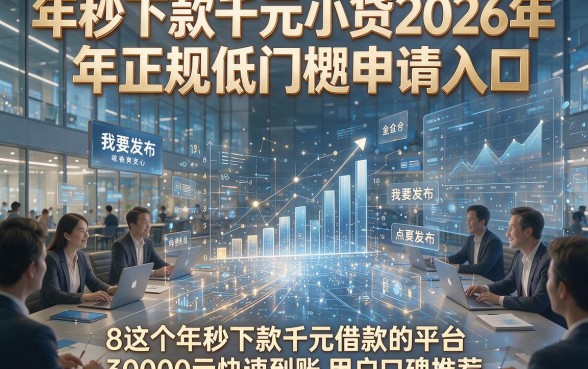 年秒下款千元小贷2026年正规低门槛申请入口，这8个年秒下款千元借款的平台30000元快速到账用户口碑推荐