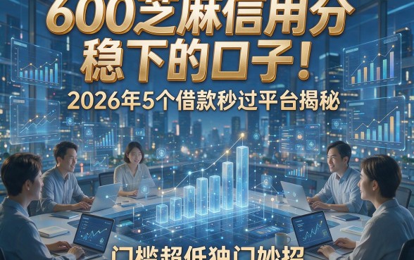 600芝麻信用分稳下的口子！2026年5个借款秒过平台揭秘，门槛超低独门妙招